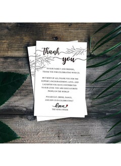 EKSPLODI EKSPLODI 50 Wedding Thank You Place Setting Cards, Wedding Reception Thank You Cards, Table Centerpieces and Wedding Decorations, Bridal, Engagement, Anniversary, 4x6  - Image 4