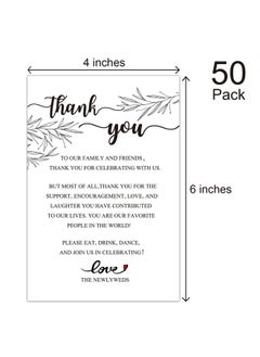 EKSPLODI EKSPLODI 50 Wedding Thank You Place Setting Cards, Wedding Reception Thank You Cards, Table Centerpieces and Wedding Decorations, Bridal, Engagement, Anniversary, 4x6  - Image 3
