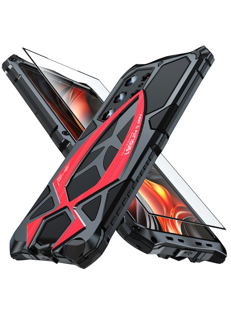 عام غطاء سامسونج جالكسي إس 25 الترا 5G المضاد للصدمات - درع واقي هجين من المعدن والسيليكون.