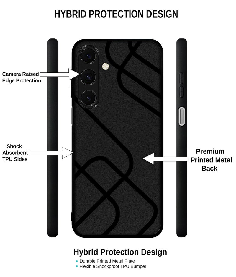 Casotec Zig-Zag Black Line Design Premium 2D Printed Metal Back Case Cover for Samsung Galaxy M35 5G - Image 3