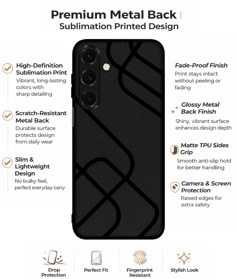 Casotec Zig-Zag Black Line Design Premium 2D Printed Metal Back Case Cover for Samsung Galaxy M35 5G - Image 2