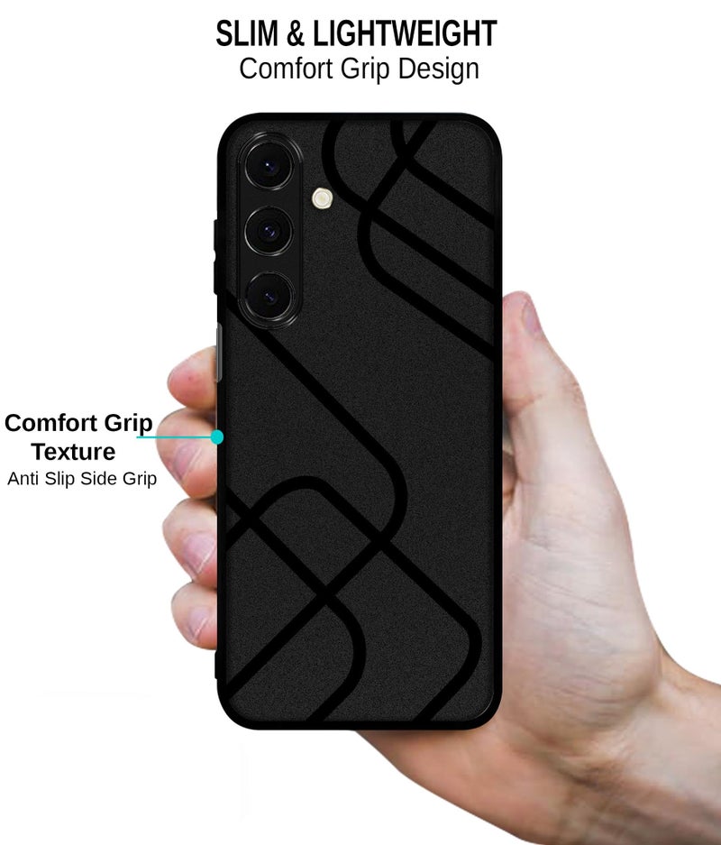 Casotec Zig-Zag Black Line Design Premium 2D Printed Metal Back Case Cover for Samsung Galaxy M35 5G - Image 4