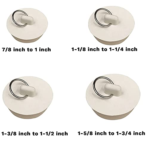 CICITOYWO Bath Tub Drain Stoppers, 4 Pieces Sink Bathtub Plug Rubber Kitchen Bathroom Laundry Bar Water Stopper Seal with Hanging Ring for Shower Faucet Cover Pool Plugs and Caps - Image 3
