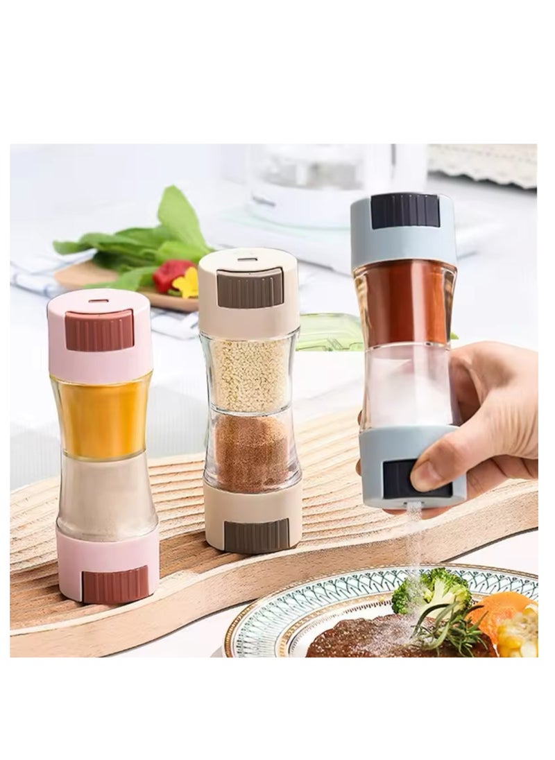 BLUE CORAL Double Head Salt and Pepper Shaker with Pour Holes, Spice Organizer for Home and Hotels, Dining Table Seasoning (Blue)  - Image 1