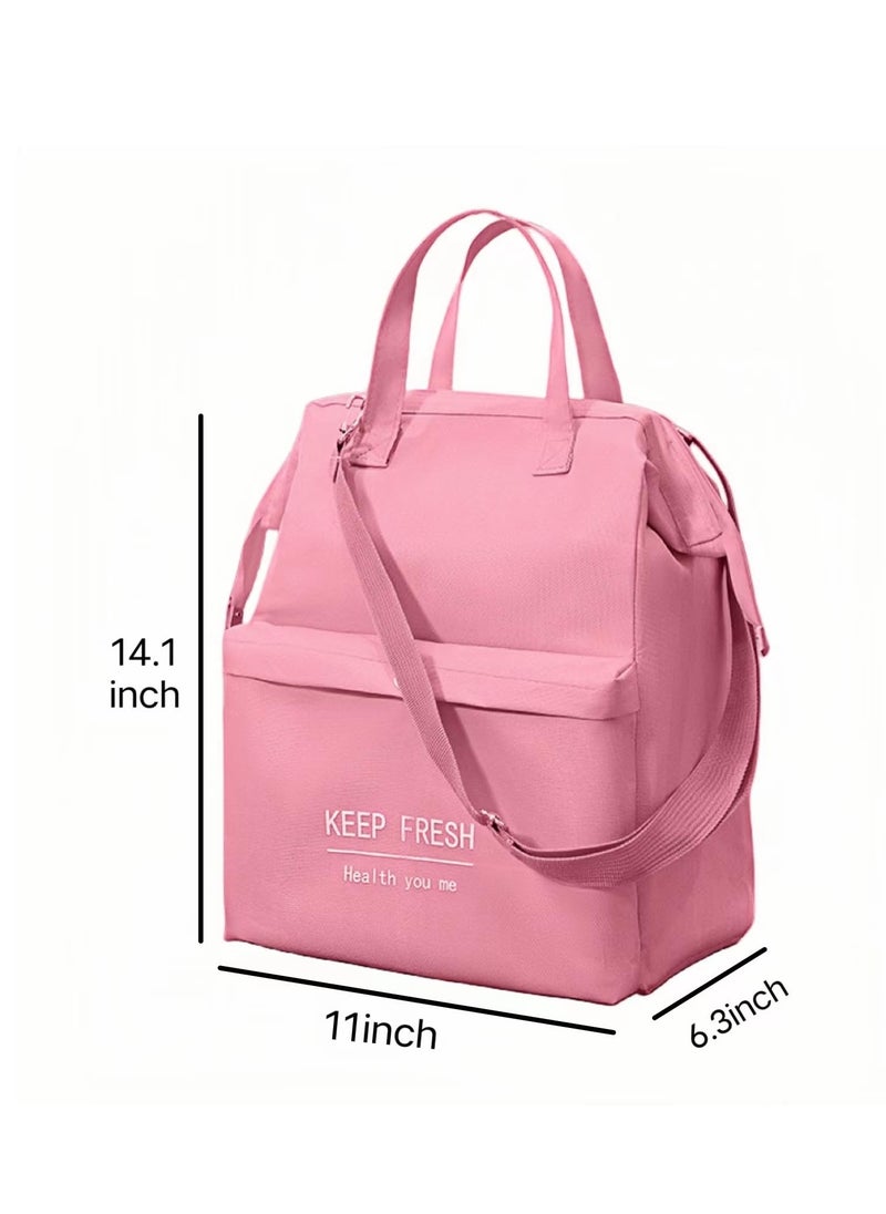 Excefore Insulated Lunch Bag, 11 * 6.3 * 14.1 Inch Bento Cooler Bag, Portable Pink Lunch Tote Bag, Lunch Box For Women,Lunch Bag For Men, Adult Lunch Bag, Soft Cooler Bag, Adult Lunch Boxes For Men  - Image 2