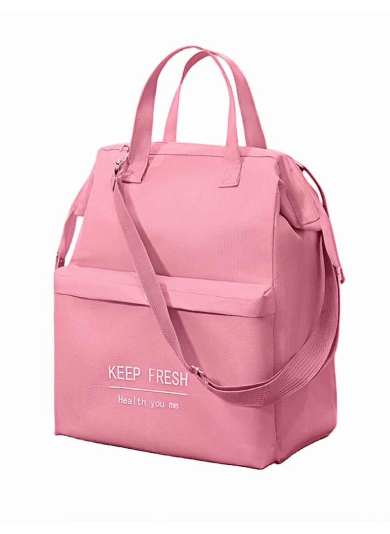 Excefore Insulated Lunch Bag, 11 * 6.3 * 14.1 Inch Bento Cooler Bag, Portable Pink Lunch Tote Bag, Lunch Box For Women,Lunch Bag For Men, Adult Lunch Bag, Soft Cooler Bag, Adult Lunch Boxes For Men  - Image 1