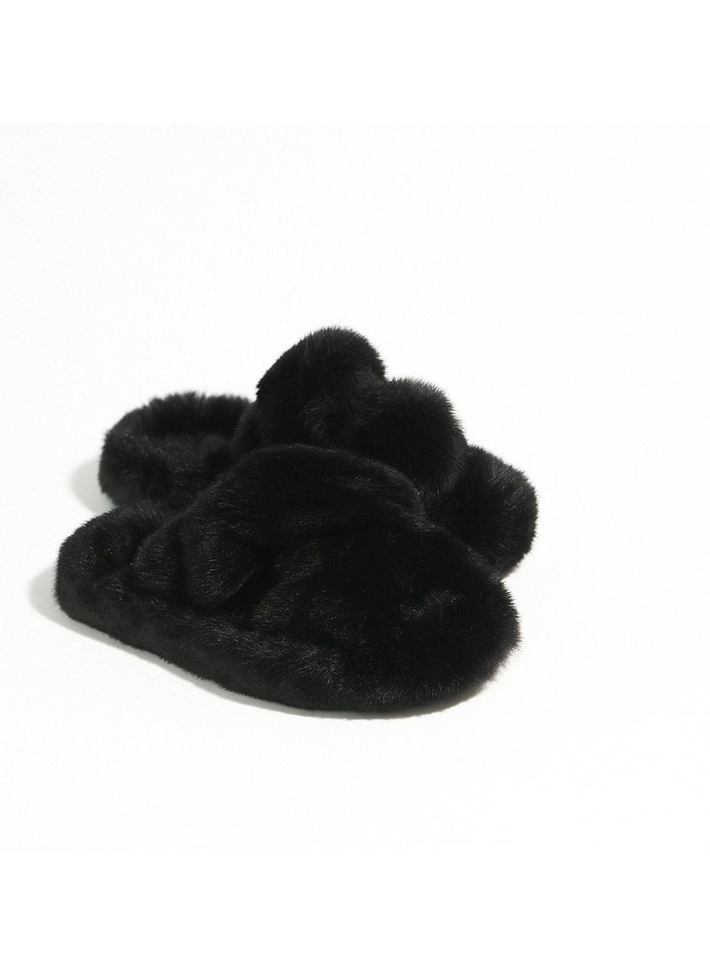 Monami Women's Home Slippers | Memory Foam, Fuzzy, Soft and Warm Cozy Open Toe Fluffy Home Shoes | Non Slip Slippers for Women and Girls  - Image 1
