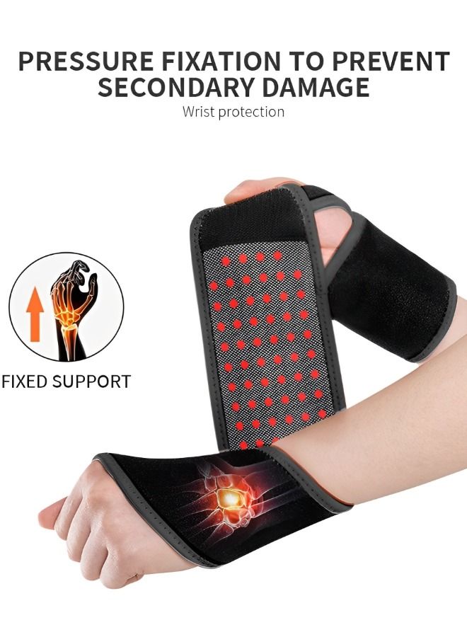 GROIC 2 Pack Magnetic Therapy Wrist Support Brace/Carpal Tunnel/Wrist Brace/Hand Support/Wrist Wrap/Wrist Guard, Adjustable Wrist Support for Sport, Joint Pain Relief (Black) - Image 2