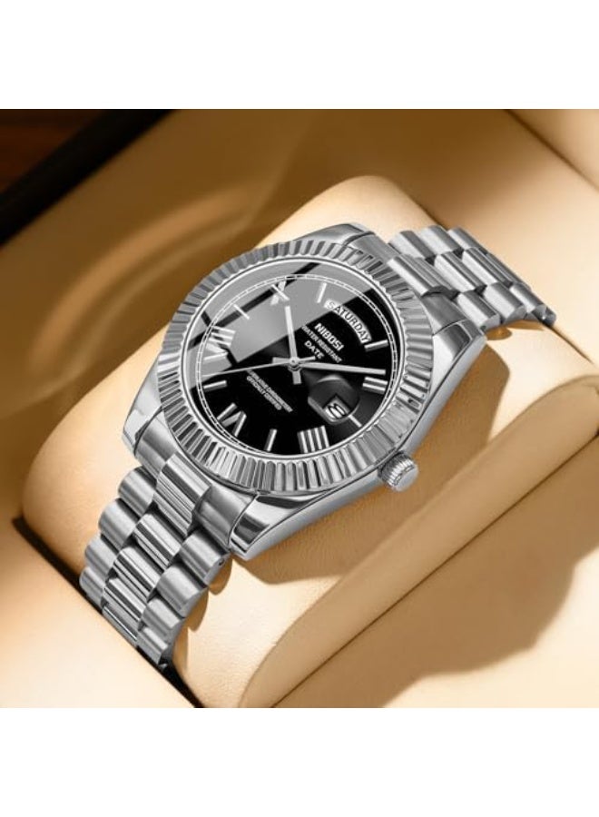 NIBOSI Men Watches Analog Quartz Stainless Steel Watches for men Waterproof Business Classic Desiger Wrist Watch Day&Date - Image 3