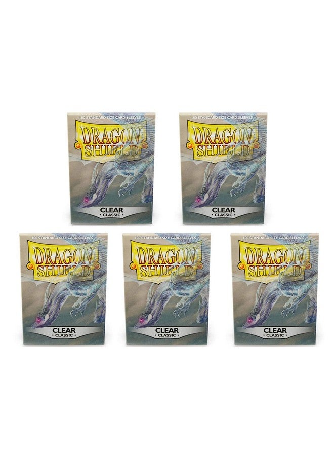 dragon shield 5 Packs Dragon Shield Classic Clear Standard Size 100 ct Card Sleeves Value Bundle! - Image 2