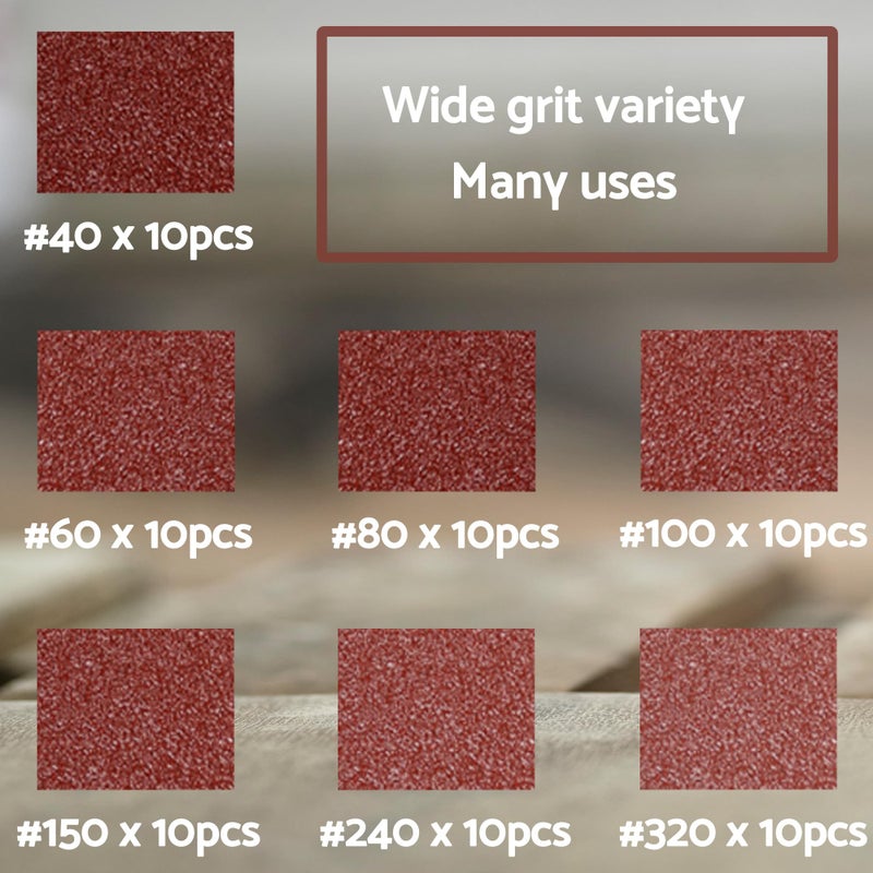 S&F STEAD & FAST Mouse Sander Sandpaper 70pcs, 40 60 80 100 150 240 320 Grit Mouse Sanding Pads, Ryobi Sander Replacement Pad, Detail Sand Paper with Tack Cloth - Image 2