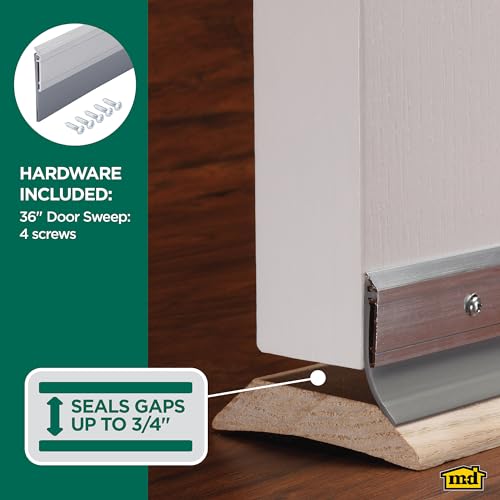 M-D Building Products 05389 All-Season Door Sweep, Heavy Duty Aluminum and Vinyl, Ideal for Residential & Commercial Use, Easy Installation, Ensure Comfort and Save Energy (36 Inch, Silver) - Image 3