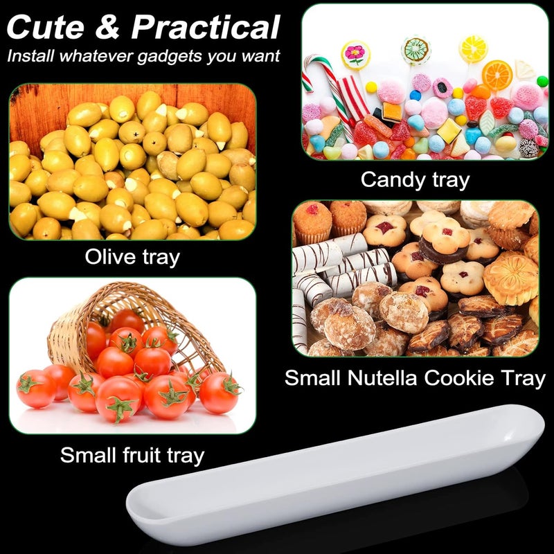 Rtteri 6 Pcs Olive Tray 13 White Olive Plate Long Narrow Serving Dishes for Entertaining Imitation Porcelain Cracker Tray Boat Cracker Holder Dishwasher Safe for Charcuterie Board Cheese Appetizers - Image 5