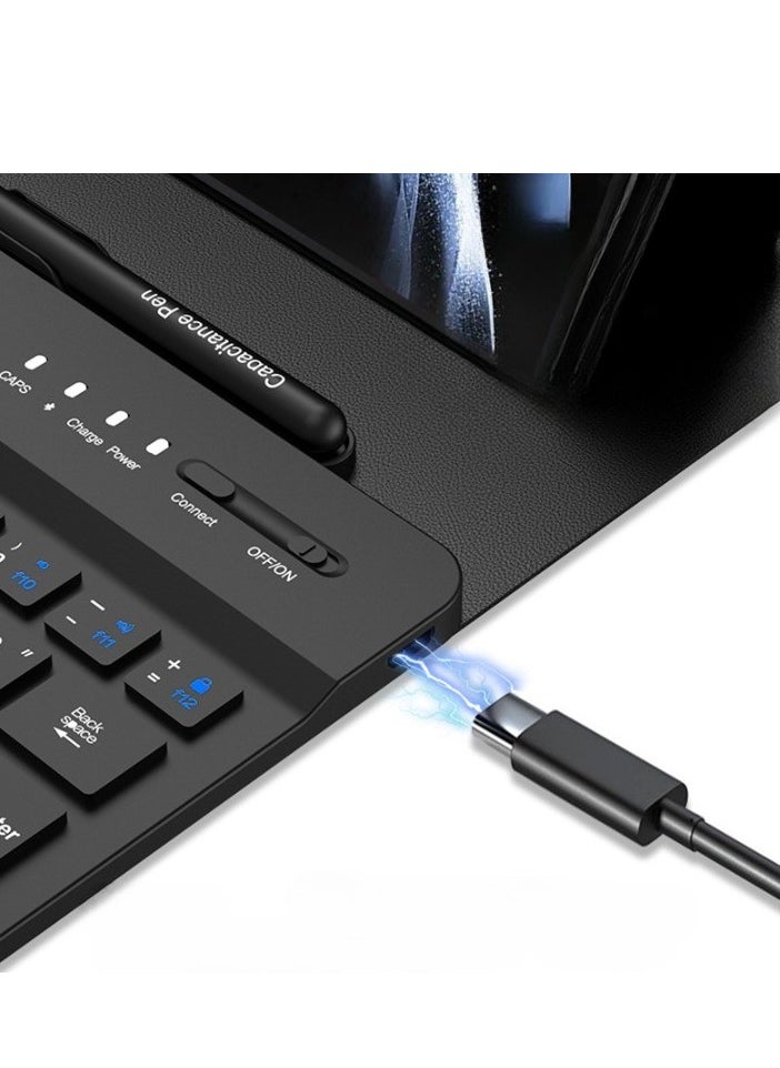 General Compatible with Samsung  Z Fold4 / Z Fold3 / Z Fold2 /Z Fold Office Keyboard Accessories with S Pen Holder, Removable Magnetic Wireless Bluetooth Keyboard Case and Mouse  - Image 3