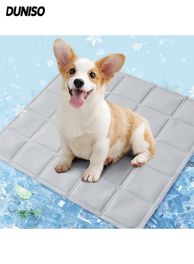 DUNISO Dog Cooling Mat,Portable Washable Ice Silk Cooling Pad for Pets,Reusable Breathable Lightweight Cooling Dog Mat,for Indoor Outdoor Use,40*40cm - Image 1