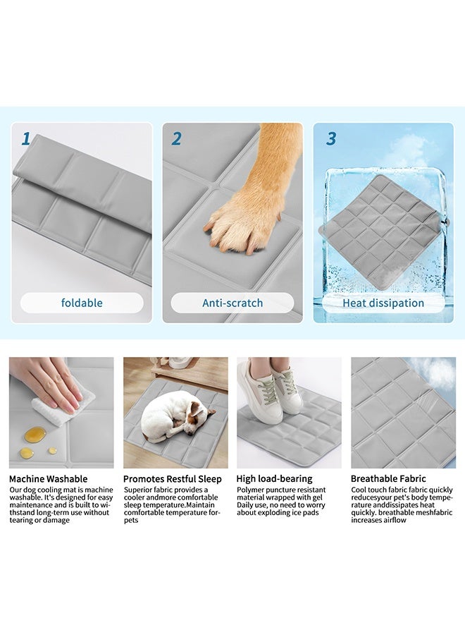 DUNISO Dog Cooling Mat,Portable Washable Ice Silk Cooling Pad for Pets,Reusable Breathable Lightweight Cooling Dog Mat,for Indoor Outdoor Use,40*40cm - Image 3