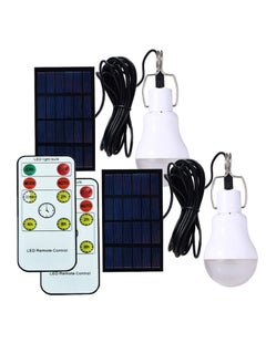 Y&D Solar Light Bulb Remote Control, 350LM Portable Outdoor Powered Lamp LED Lighting for Camp Tent Night Fishing Emergency Lights Flash (Pack of 2+Remote Control)  - Image 1
