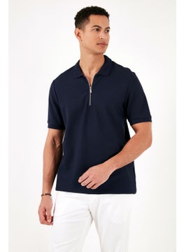 Buratti Cotton Regular Fit Zippered Polo Collar T Shirt Men's Polo T Shirt 5902434  - Image 4