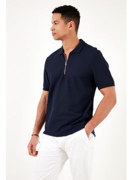 Buratti Cotton Regular Fit Zippered Polo Collar T Shirt Men's Polo T Shirt 5902434  - Image 2