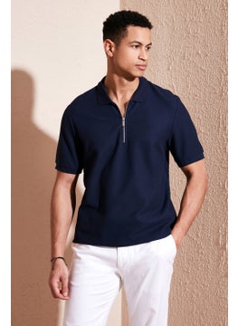 Buratti Cotton Regular Fit Zippered Polo Collar T Shirt Men's Polo T Shirt 5902434  - Image 1