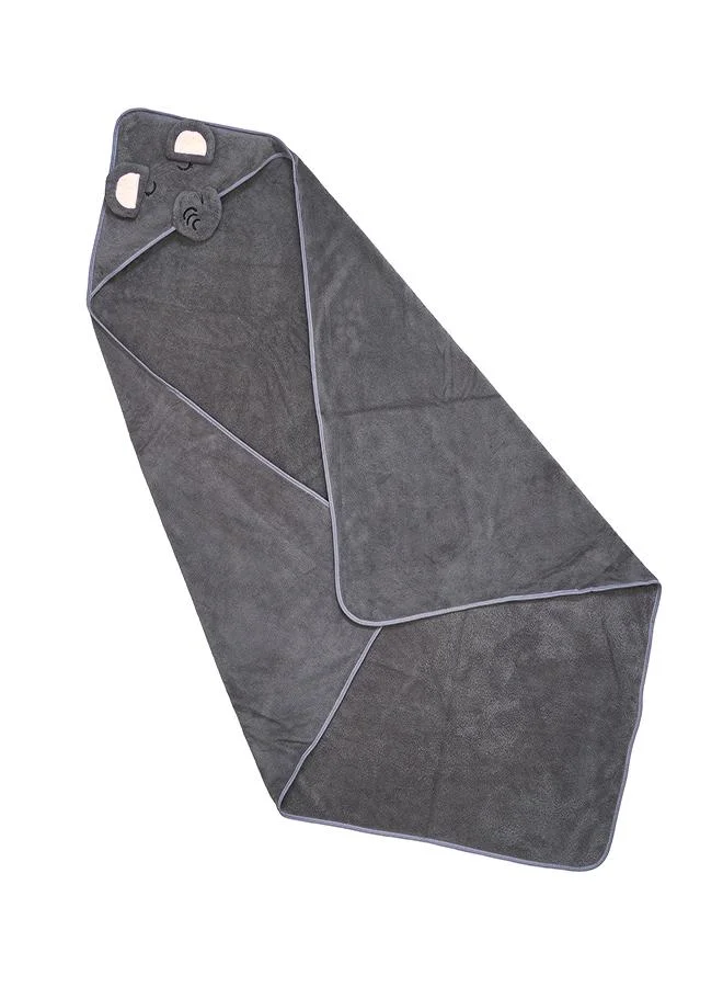 babyqlo Grey Elephant Baby Towel with Hood Wrap