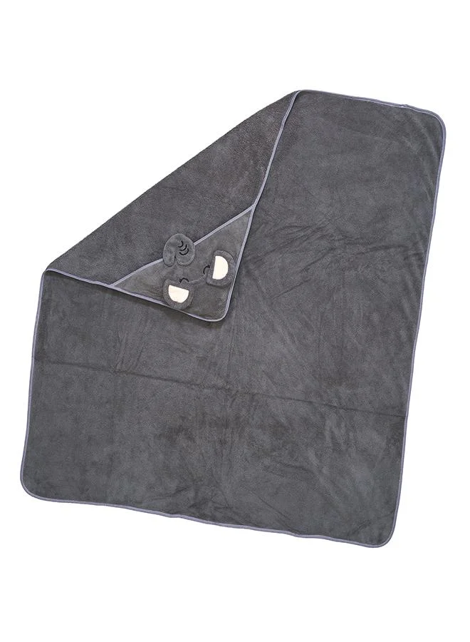 babyqlo Grey Elephant Baby Towel with Hood Wrap