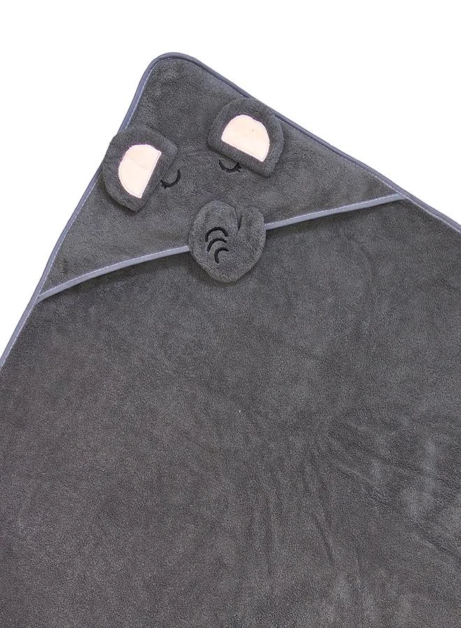 babyqlo Grey Elephant Baby Towel with Hood Wrap