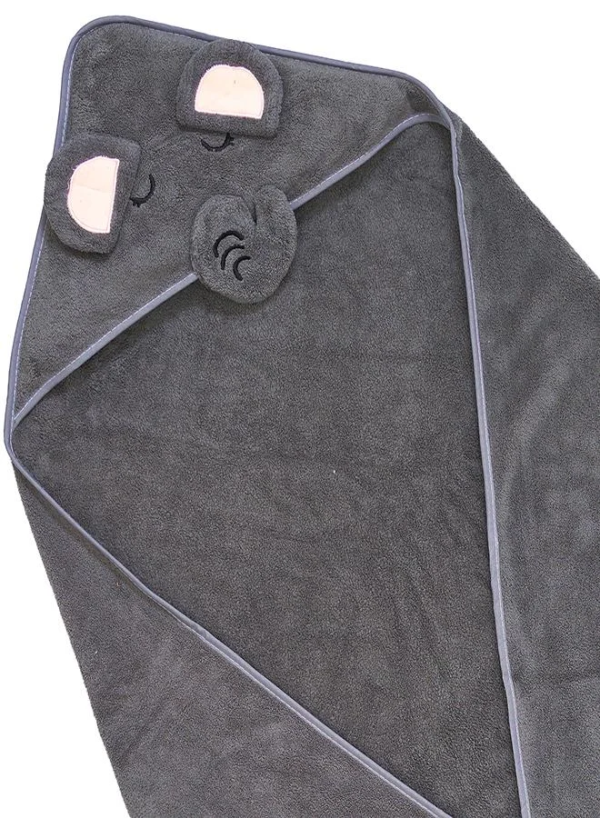 babyqlo Grey Elephant Baby Towel with Hood Wrap