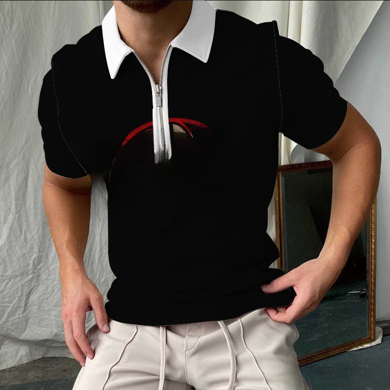2022 new cross-border 3D digital printing plaid loose type European and American casual ordinary summer polo shirt PLDX-010 5XL - Image 1