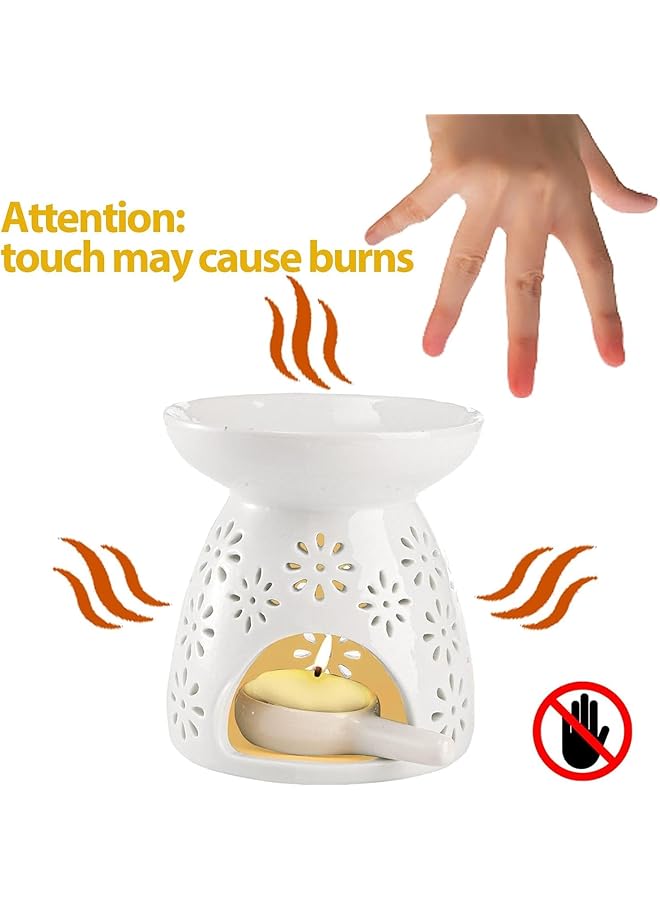 Ceramic Essential Oil Diffuser Essential Oil Burner Aroma Candle Diffuser Candle Warmer Plate Tea Light Candle Holder Candle Warmer Dish Set Of 3