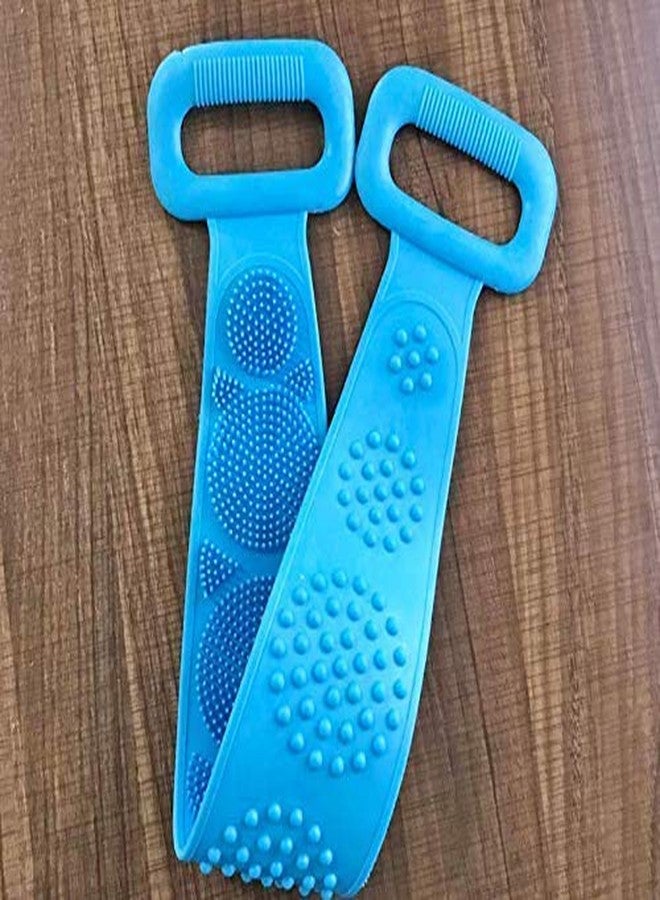 PH BROTHER Pack of 2 Silicone Back Scrubber Bath Belt Double-Sided Massage Body Wash Brush Shower Exfoliating Belt Removes Bath Towel, Cleaning Tools for men and women - (Multicolor) - Image 5