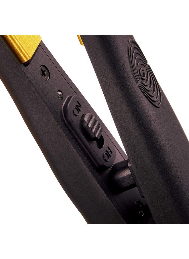 Hot Beauty - Professional Ceramic Mini Flat Iron 12 Antifrizz Fast Heating Versatile Styling For Curly & Straight Hair Ideal For Traveling With Travel Pouch (Black) - Image 1