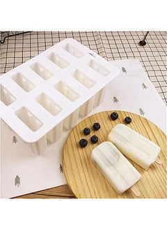 FYLX Silic Ice Cream Mould Poicle Mold Ice Tray Puck Poicle Frozen Mold Shape DIY Ice Cream Tools White  - Image 4