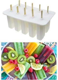 FYLX Silic Ice Cream Mould Poicle Mold Ice Tray Puck Poicle Frozen Mold Shape DIY Ice Cream Tools White  - Image 5