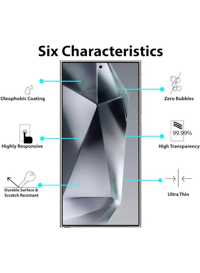 Samsung Galaxy S24 Ultra 5G Screen Protector, 9H Tempered Glass Screen Protector for Samsung Galaxy S24 Ultra 5G, Support Fingerprint Unlock, Case Friendly, Anti-Scratch Film  - Image 3