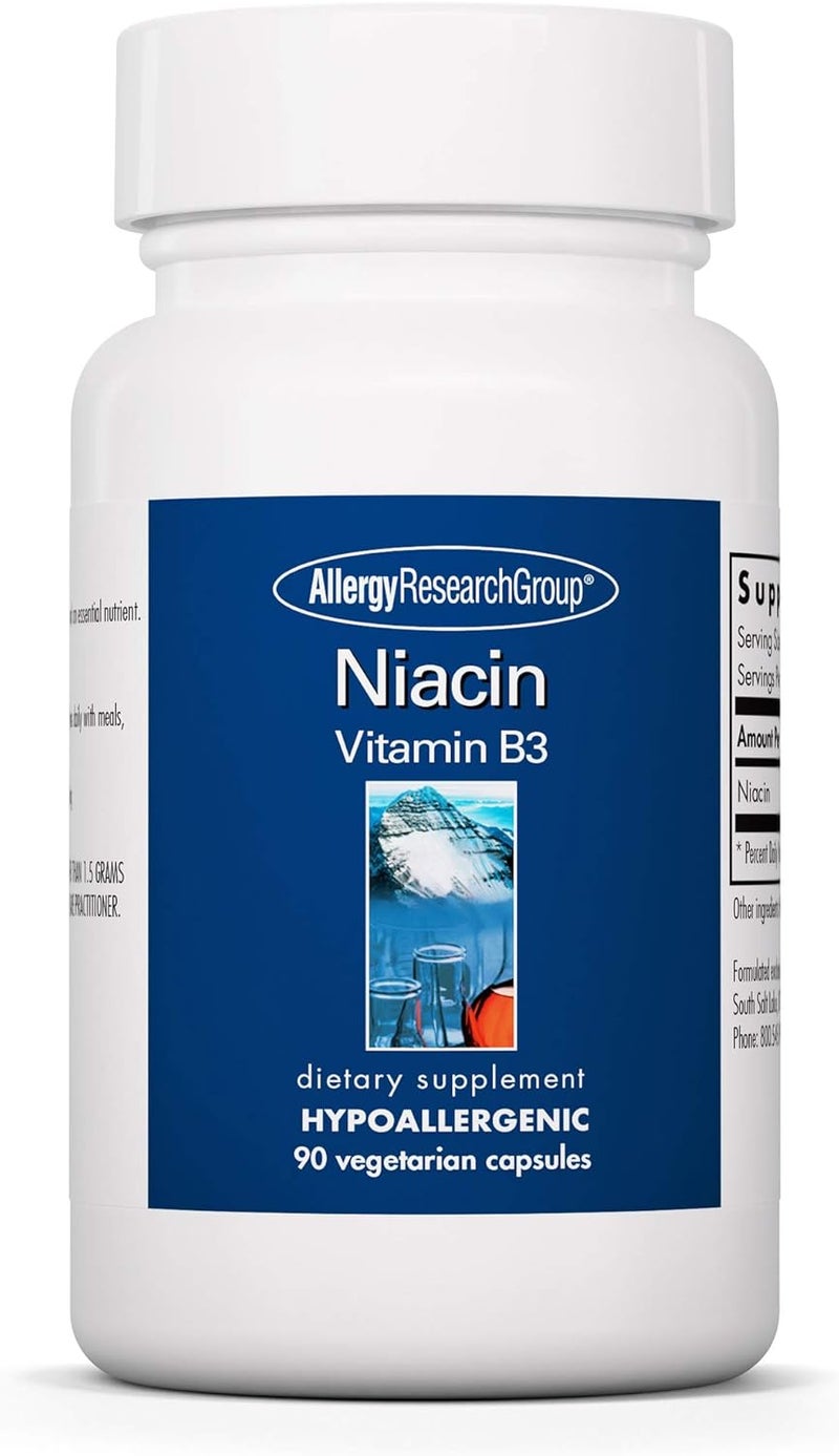 Allergy Research Group Niacin Vitamin B3 Supplement for Men and Women - Image 1