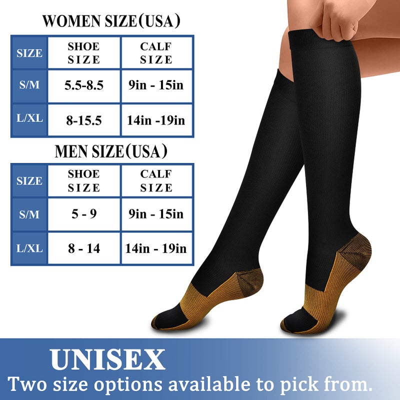 Compression Socks for Women & Men Circulation (3 Pairs) 15-20 mmHg is Best Support for Athletic Running Cycling - Image 3