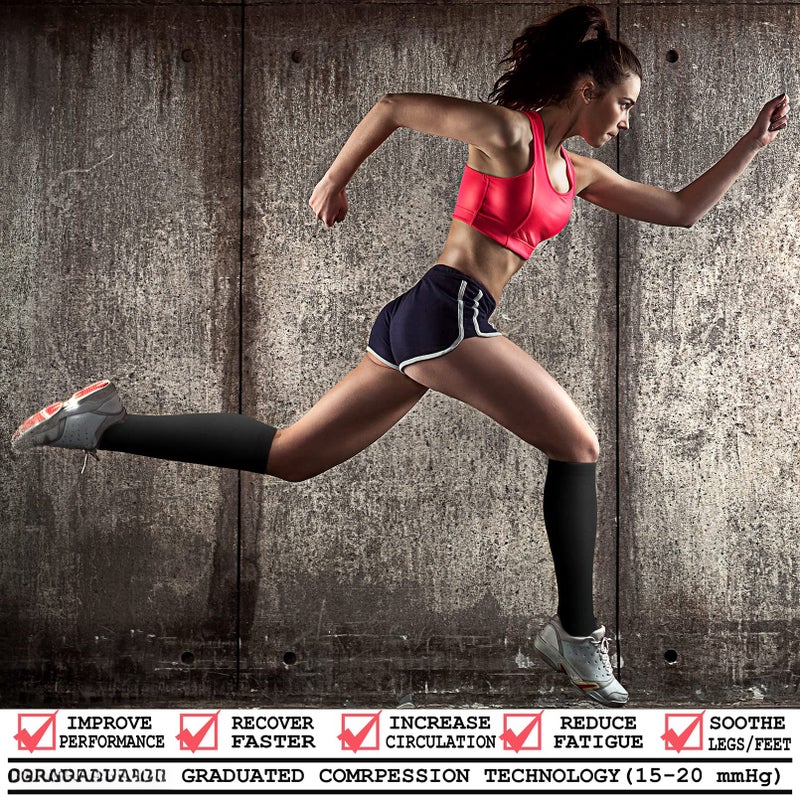 Compression Socks for Women & Men Circulation (3 Pairs) 15-20 mmHg is Best Support for Athletic Running Cycling - Image 5
