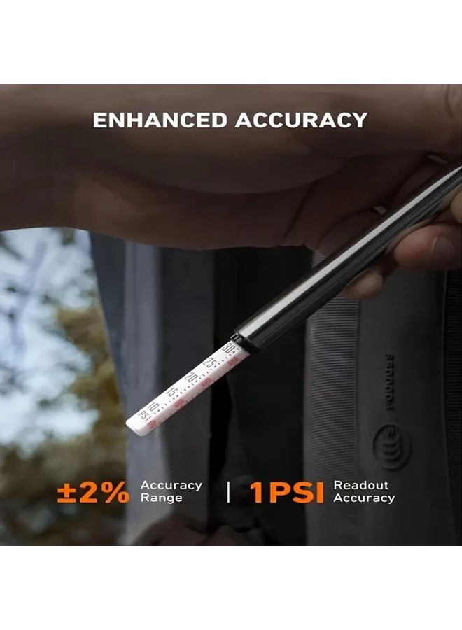 2pcs Stainless Steel Tire Pressure Gauge Durable Portable For Cars Trucks Bikes - Image 3