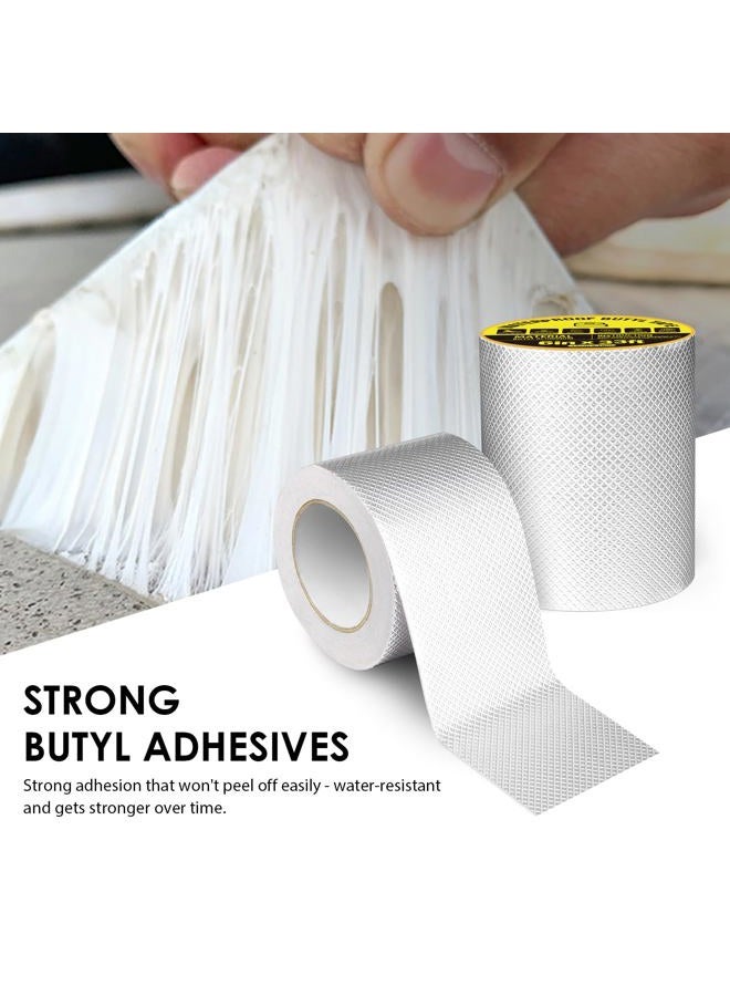 360Tronics Aluminum Butyl Tape, Outdoor Waterproof Leak Repair Tape, Permanent Leak Proof All Weather Patch, UV Resistant VOC-Free for Pipe RV Awning Sail Roof Window Sealing 3.9 inch x 16 feet - Image 3