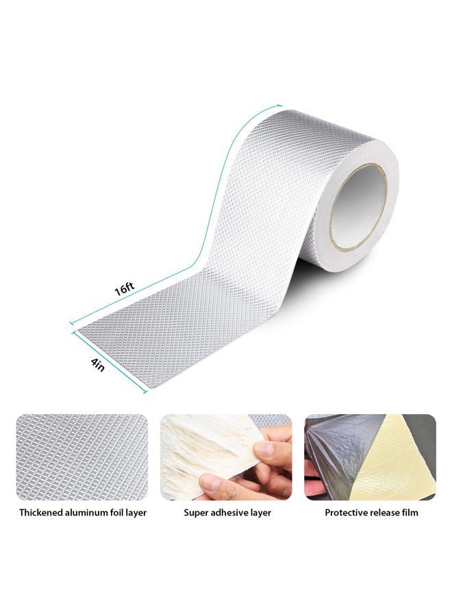 360Tronics Aluminum Butyl Tape, Outdoor Waterproof Leak Repair Tape, Permanent Leak Proof All Weather Patch, UV Resistant VOC-Free for Pipe RV Awning Sail Roof Window Sealing 3.9 inch x 16 feet - Image 2