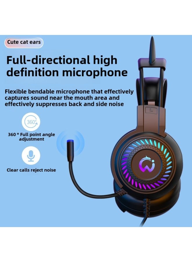 Computer Headset USB Headset E-sports Game Wired Headset Noise Reduction Microphone Desktop Notebook 7.1 Channel-Color: Single Usb Sound Card Version (7.1 Channel)  - Image 3