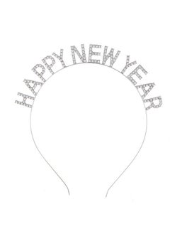 BinaryABC BinaryABC Happy New Year Headband Tiara,Rhinestone New Year Headband,New Year Eve Hair Accessories Party Supplies Favors 