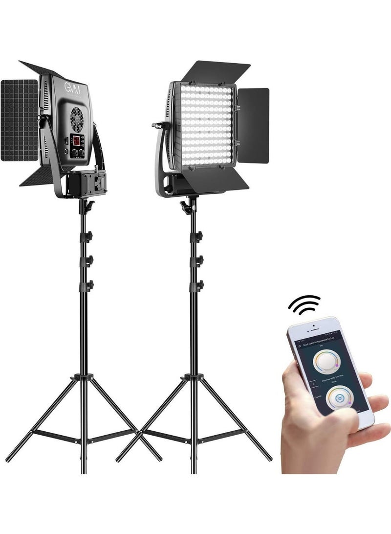 GVM Great Video Maker GVM S900D-2L Bi-Color LED Video Light Kit (2 Lights) with Stands & Barndoors, Adjustable 3200K–5600K, CRI 97+, Wireless App Control – Professional Studio Lighting for Photography & Video - Image 2