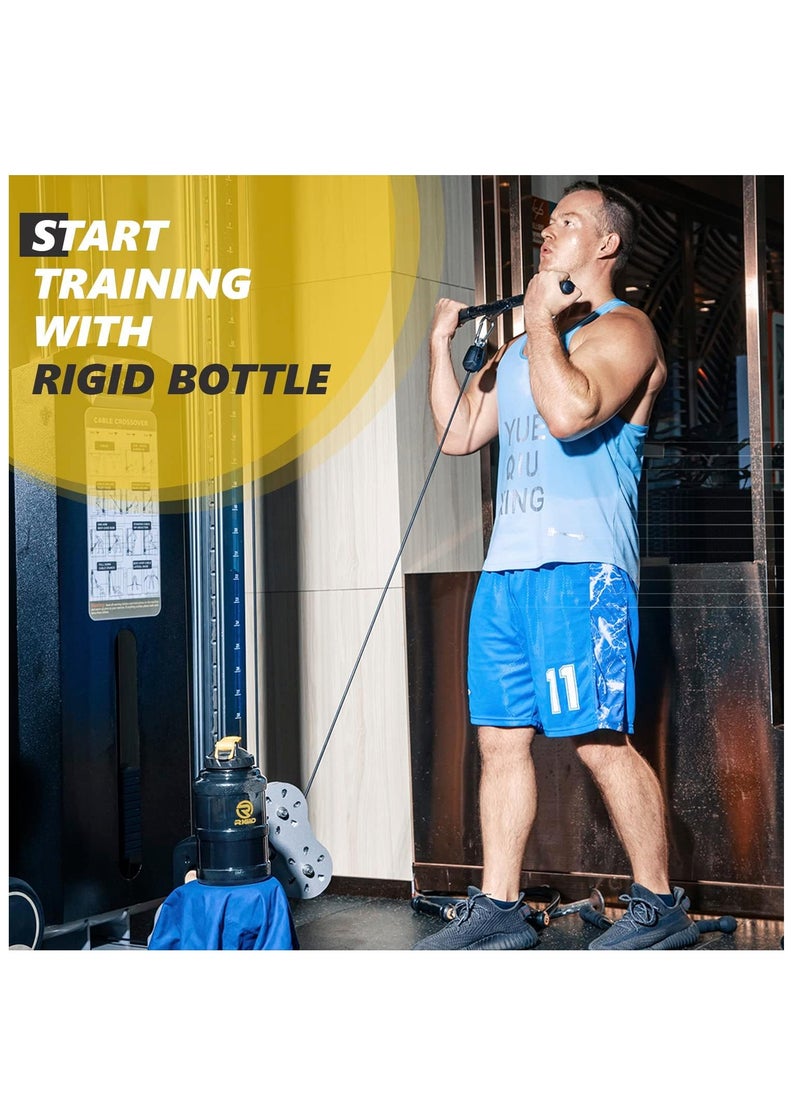 RIGID FITNESS - Gym Bottle BPA-Free 2.5L - Hydration Jug - Leak-Proof Sport Water Bottle, Odorless & Transparent - Ideal Jug for Gym, Fitness and Outdoor Activities - Safe & No Smell (Black/Transparent) - Image 1