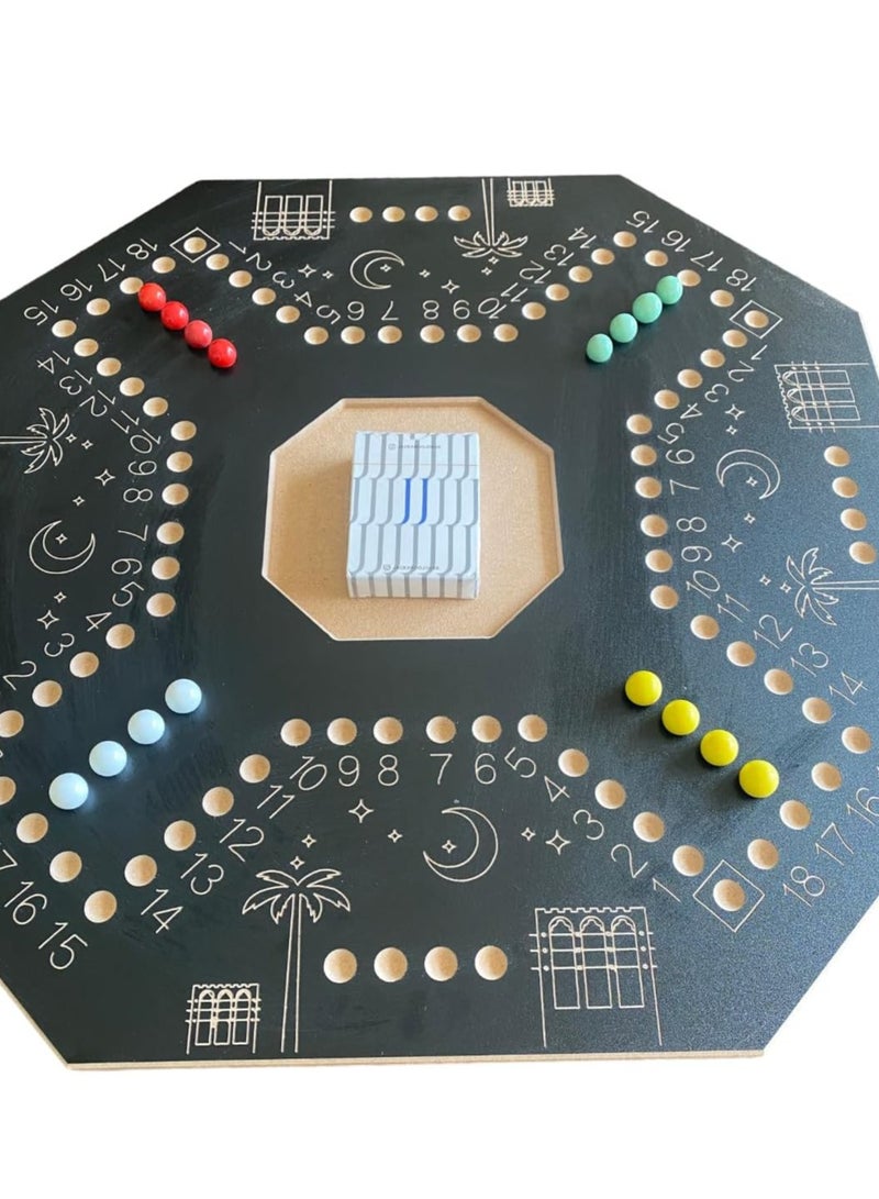 With Strong Carrying Case for Strategic Planning 5-7 Player Wooden  Board Game with Glass Balls and CardsWooden Toy 38×38cm - Image 3