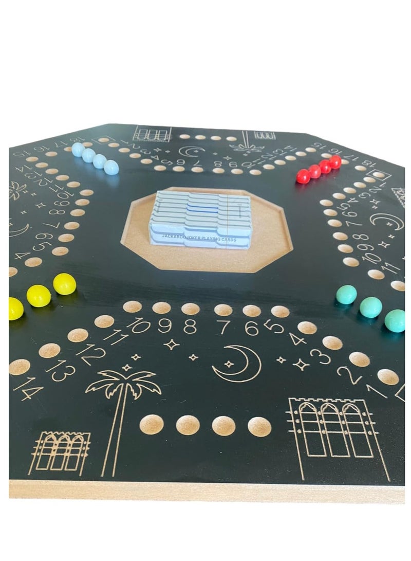 With Strong Carrying Case for Strategic Planning 5-7 Player Wooden  Board Game with Glass Balls and CardsWooden Toy 38×38cm - Image 4