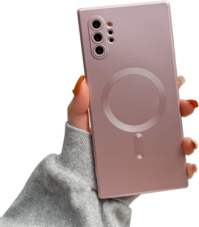 Doowear Galaxy Note 10+Plus Case Magnetic [Support Magsafe Charger] Wireless Anti-Scratch Shockproof Full Camera Protection Slim Silicon Phone Cover Case for Samsung Galaxy Note 10 Plus 6.8"-Pink - Image 1