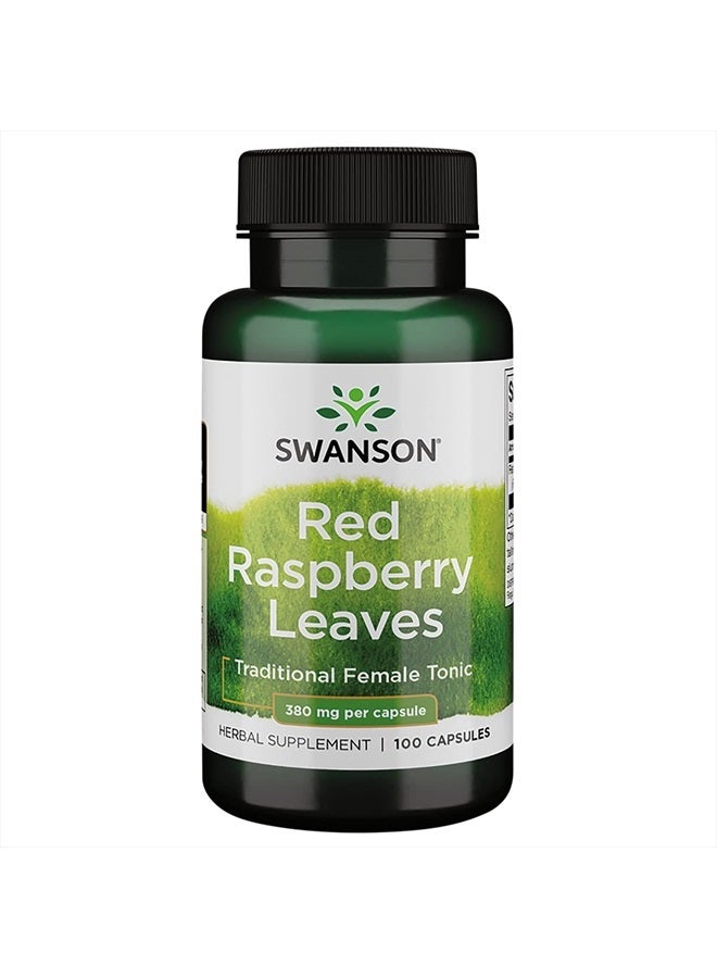 SWANSON Red Raspberry Leaves 380 Milligrams 100 Capsules - Image 1
