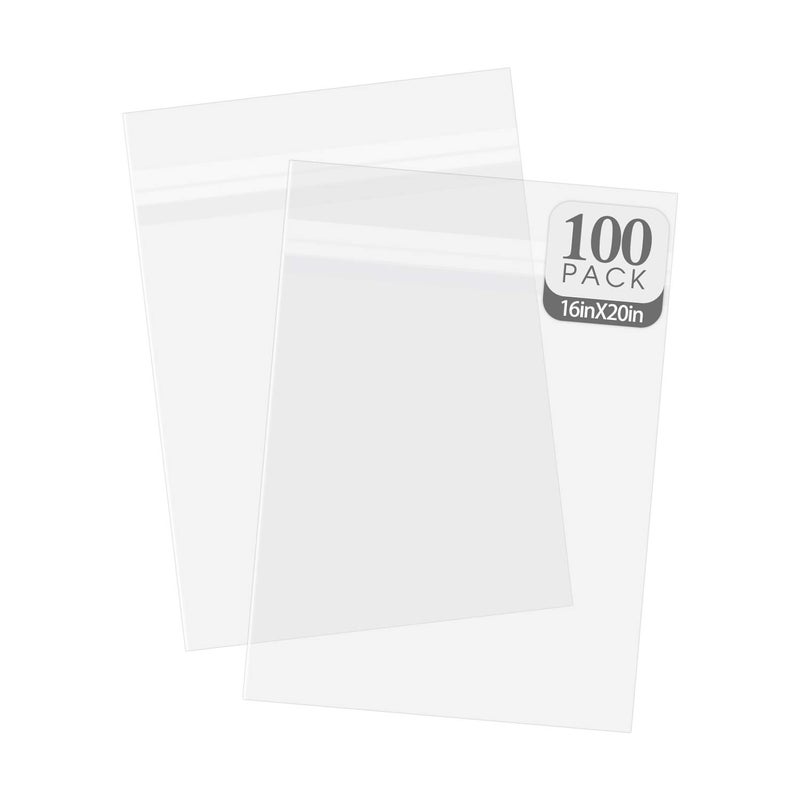 Golden State Art Golden State Art Pack of 100 AcidFree Crystal Clear Sleeves Storage Bags for Photo Prints Framing Mats Mattes Bag Size 16 38x 20 18 inches for 16x20 Mats